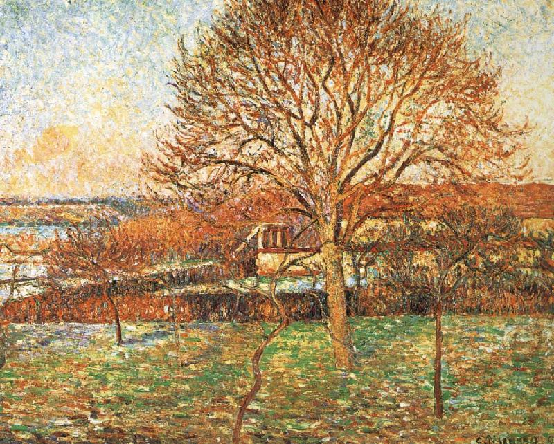 Camille Pissarro Under the sun large walnut oil painting picture